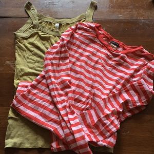 Jcrew pink and red striped shirt
